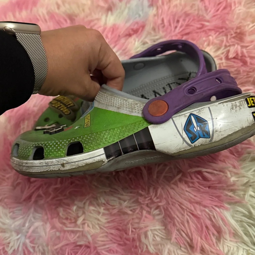 CROCS Kids Water Shoes - Green and Purple